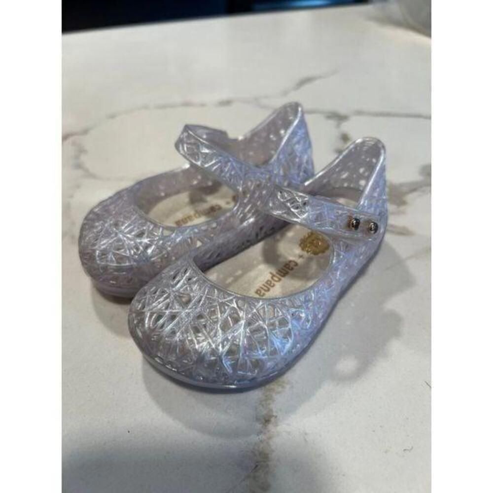 Mini Melissa Campana Zig Zag‎ - Holographic White size 5